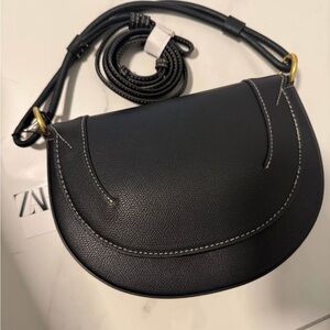 Zara Black Crossbody Bag with Minimalist Design